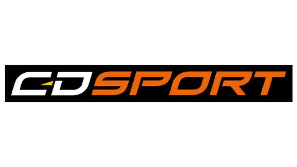 Logo CD Sport en noir et orange.